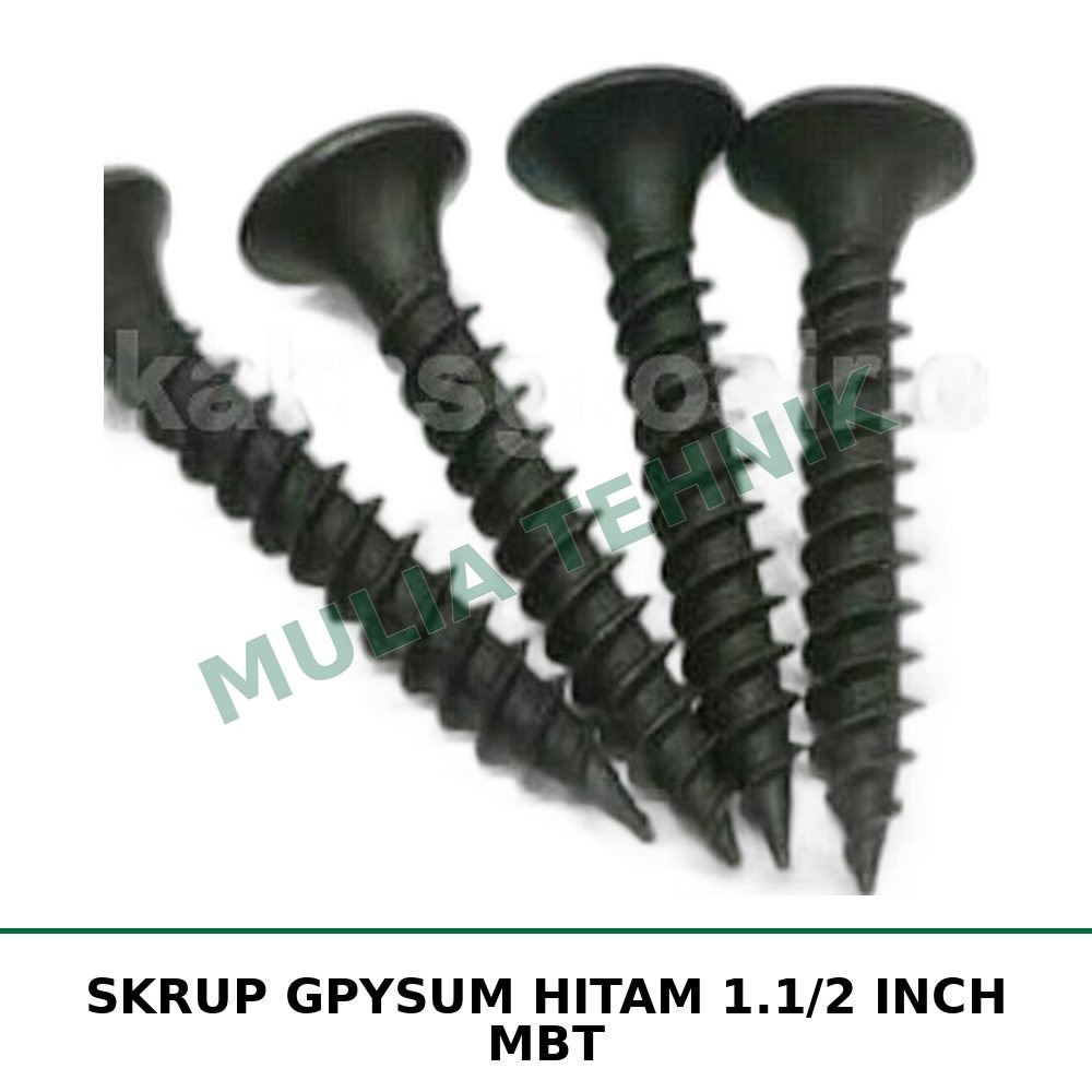 SKRUP GPYSUM HITAM 1.1/2 INCH MBT