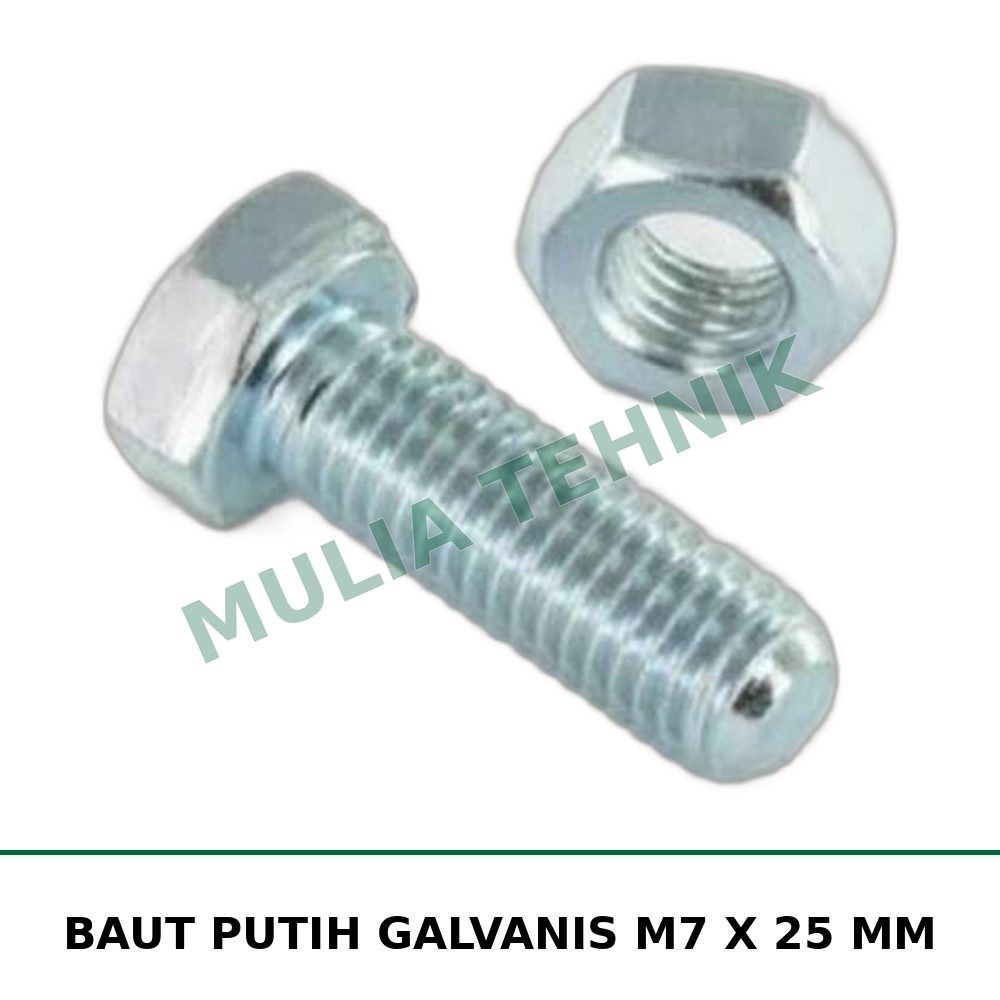 BAUT PUTIH GALVANIS M7 X 25 MM