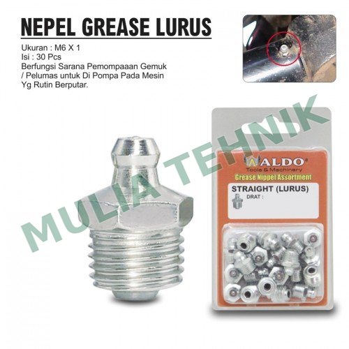 NEPPLE GREASE LURUS @30 PCS M6X1 ALDO