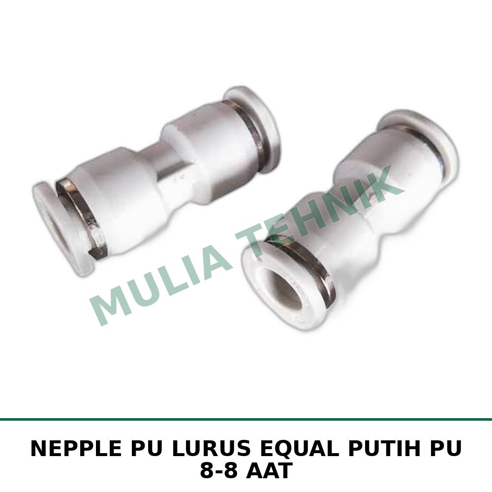 NEPPLE PU LURUS EQUAL PUTIH PU 8-8 AAT