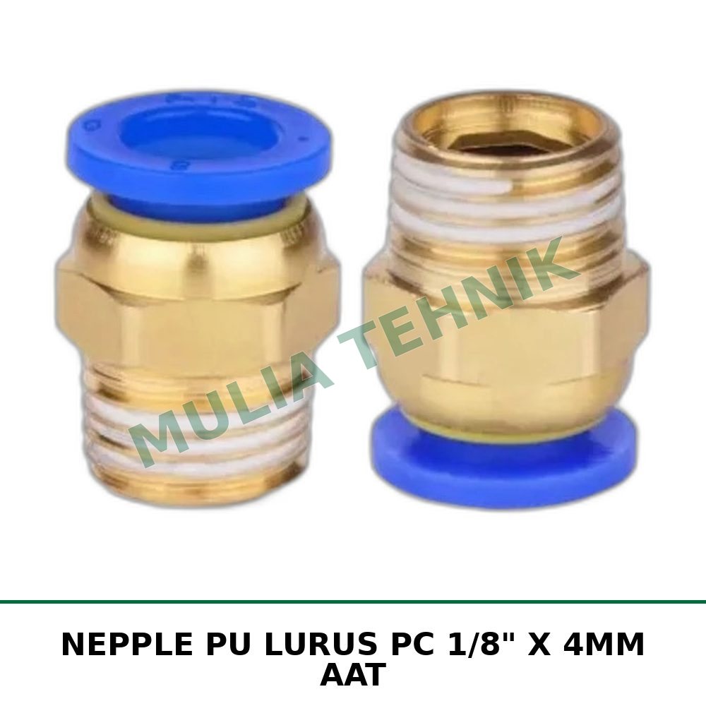 NEPPLE PU LURUS PC 1/8" X 4MM AAT