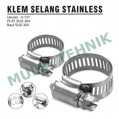 KLEM SELANG STAINLESS STEEL 91-114 MM 4.1/2" ALDO