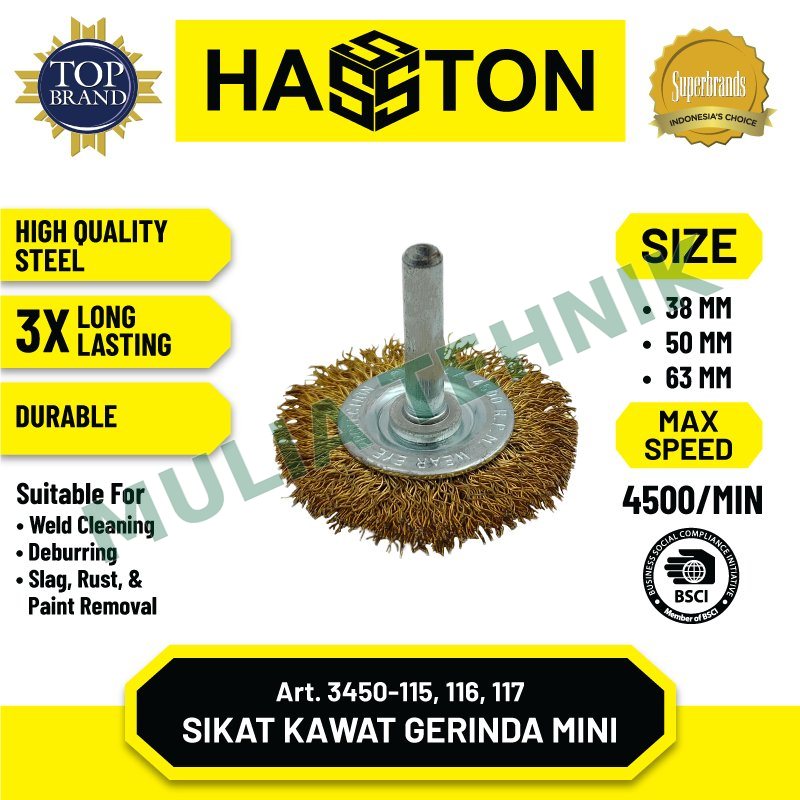 SIKAT KAWAT GERINDA MINI 50MM HASSTON