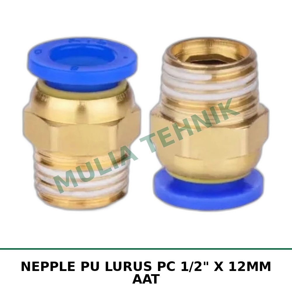 NEPPLE PU LURUS PC 1/2" X 12MM AAT