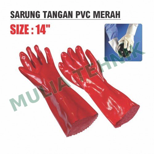 SARUNG TANGAN PVC MERAH 14" ALDO