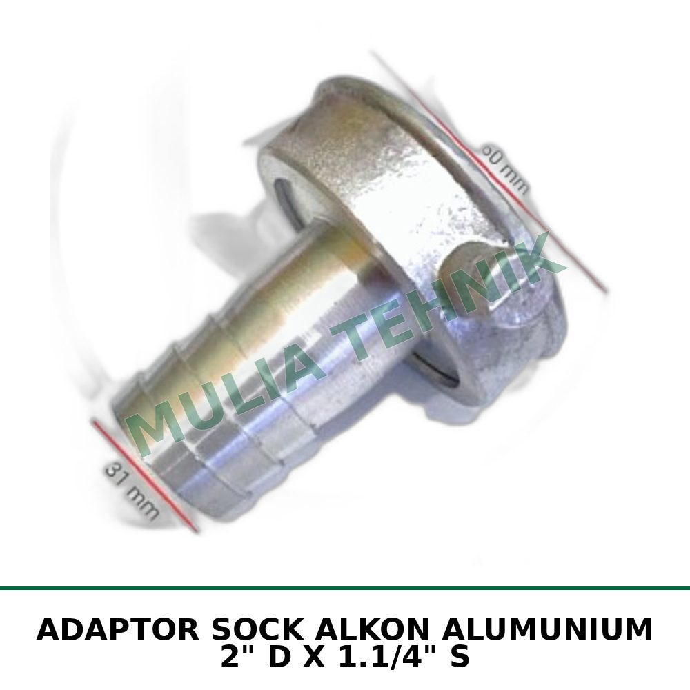ADAPTOR SOCK ALKON ALUMUNIUM 2" D X 1.1/4" S