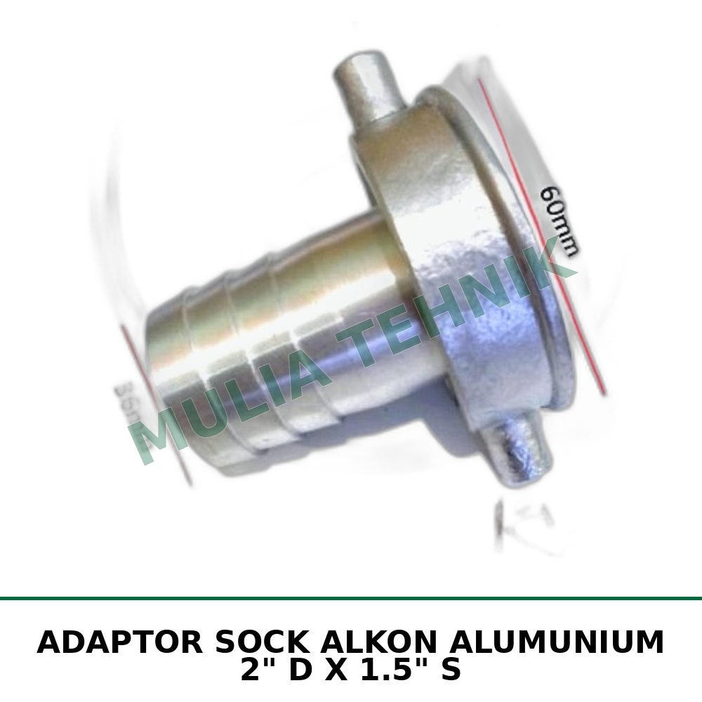 ADAPTOR SOCK ALKON ALUMUNIUM 2" D X 1.5" S