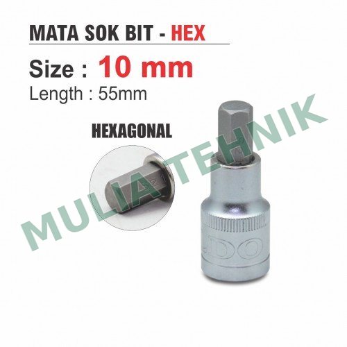 MATA SOCK HEX BIT PENDEK 10 MM ALDO
