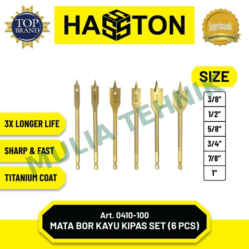 HASSTON BOR KAYU KIPAS 6 PCS