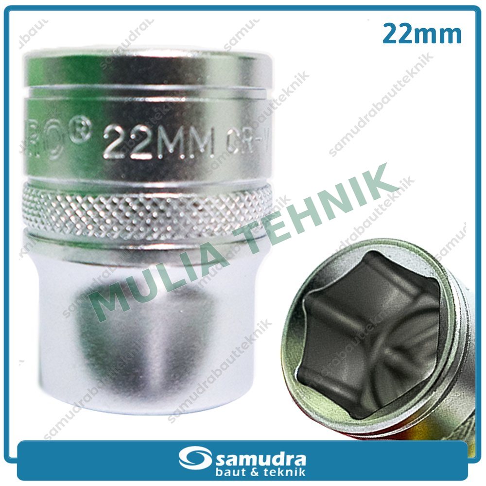 KUNCI SOCK DR.1/2" 6 PT 22 MM TEKIRO