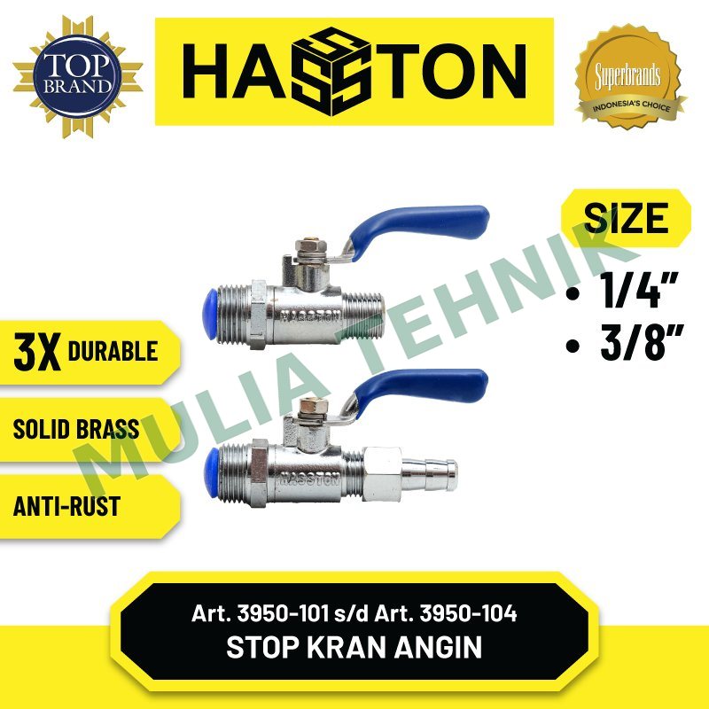 KRAN ANGIN KOMPRESSOR 3/8" CHROME HASSTON