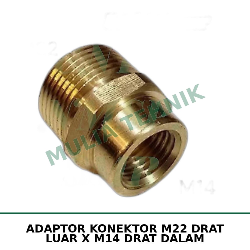 ADAPTOR KONEKTOR M22 DRAT LUAR X M14 DRAT DALAM