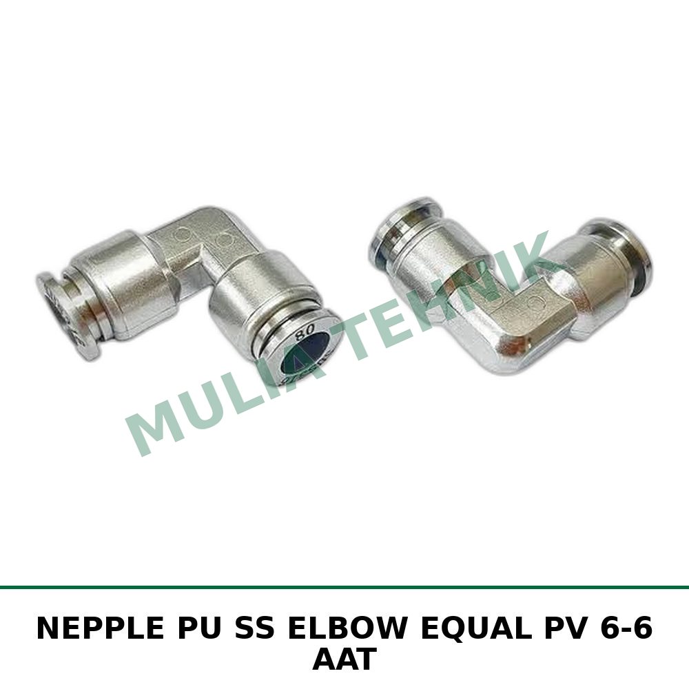 NEPPLE PU SS ELBOW EQUAL PV 6-6 AAT