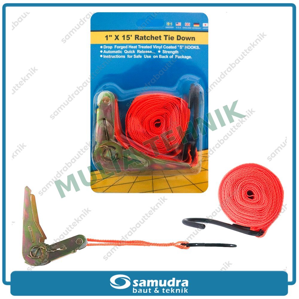 RATCHET TIE DOWN 1 INCH X 5 M BESI TEBAL