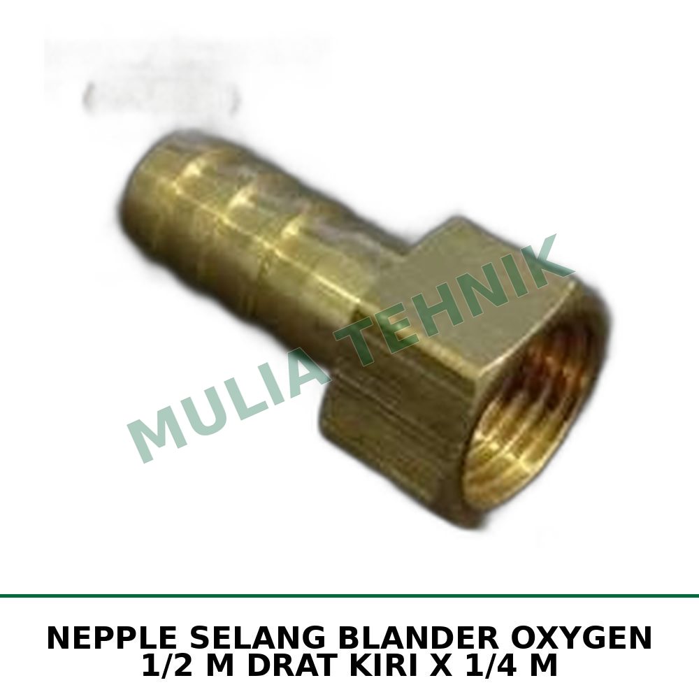 NEPPLE SELANG BLANDER OXYGEN 1/2 M DRAT KIRIX 1/4 M
