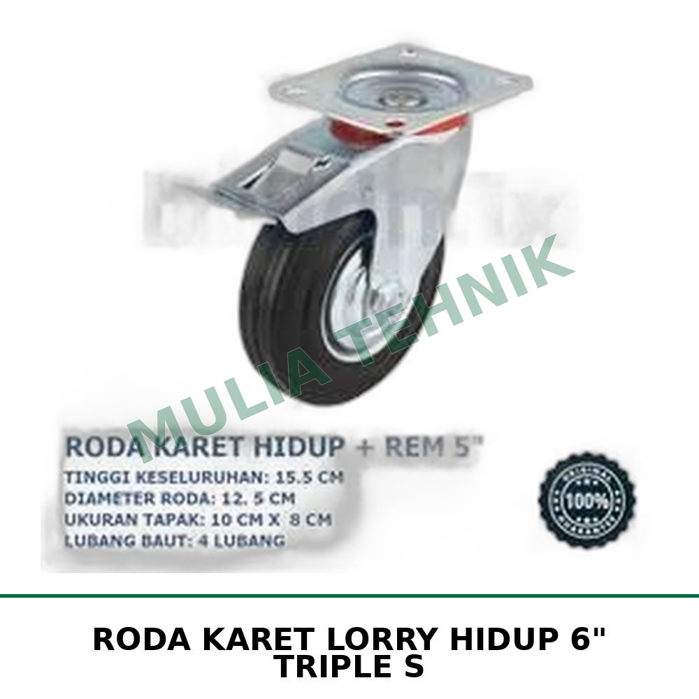 RODA KARET LORRY HIDUP 6" TRIPLE S