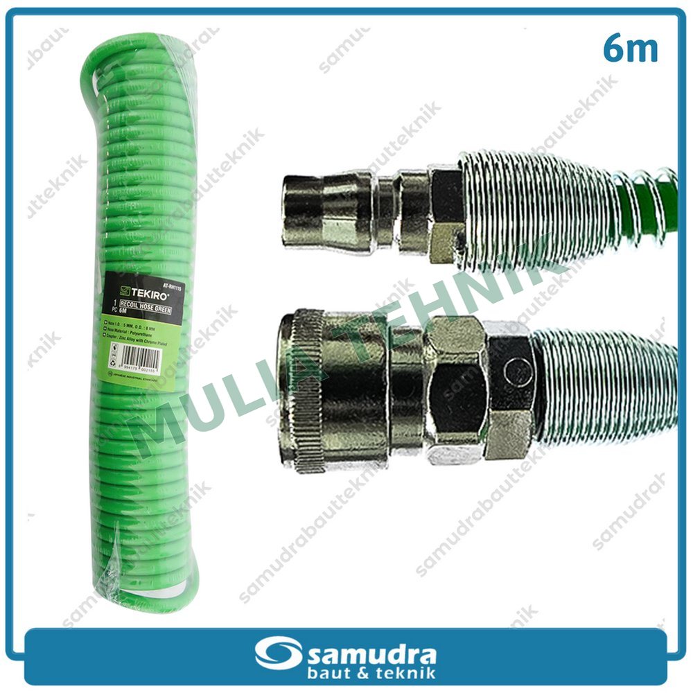 SELANG RECOIL SPIRAL HIJAU 6 M TEKIRO