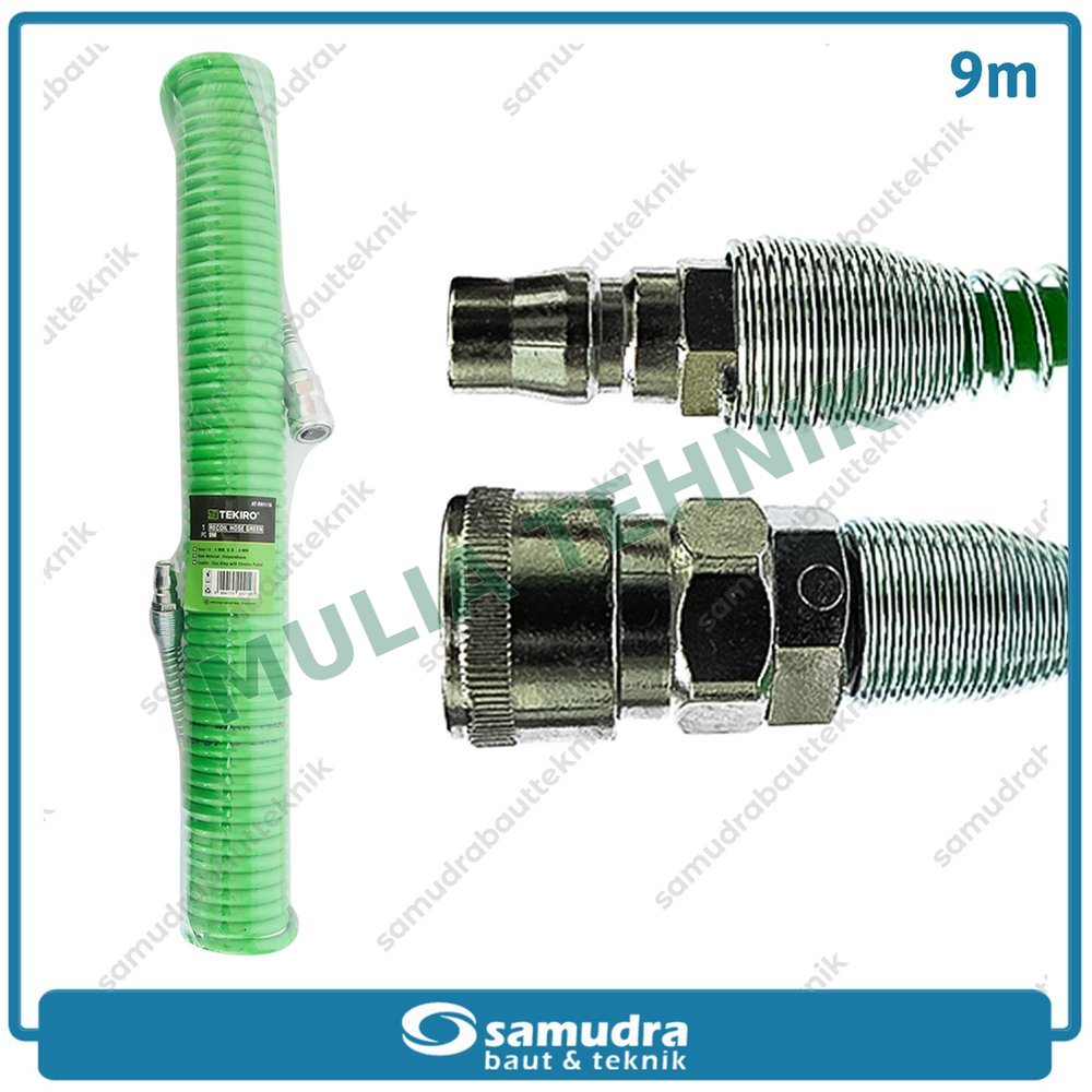 SELANG RECOIL SPIRAL HIJAU 9 M TEKIRO