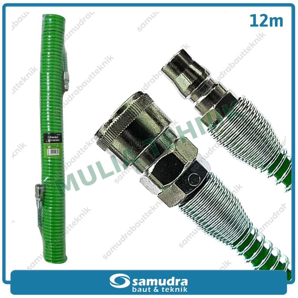 SELANG RECOIL SPIRAL HIJAU 12 M TEKIRO