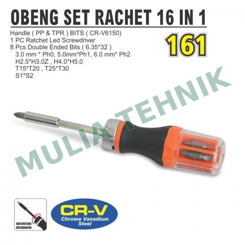 OBENG SET RATCHET 16 IN 1 TYPE 161 ALDO