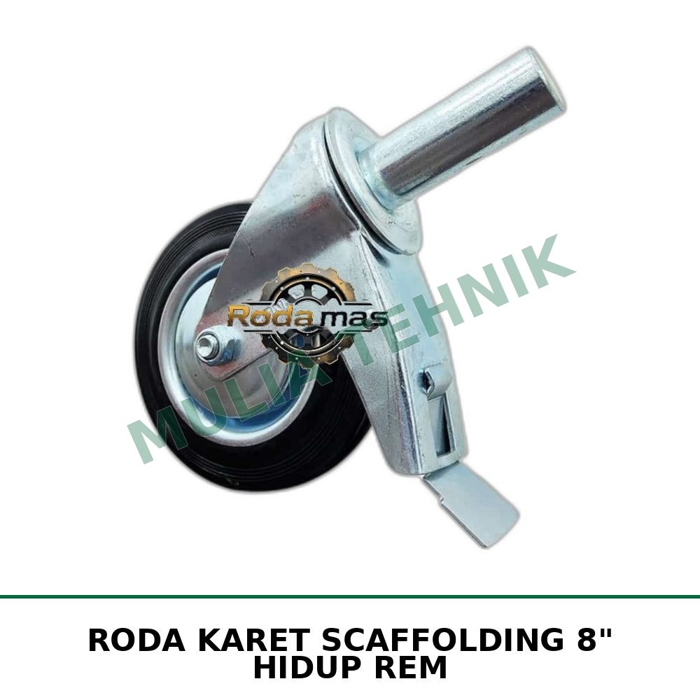 RODA KARET SCAFFOLDING 8" HIDUP REM