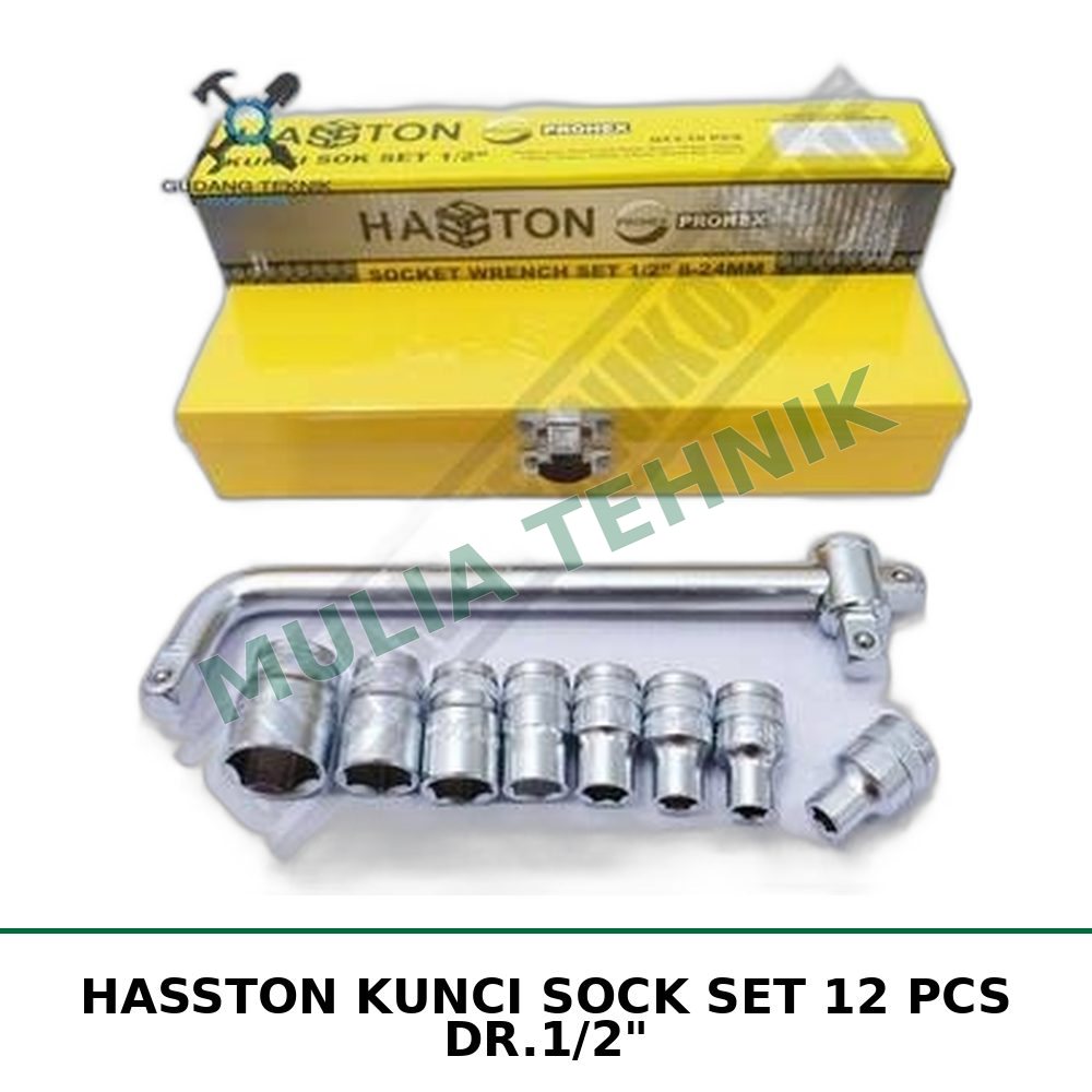 HASSTON KUNCI SOCK SET 12 PCS DR.1/2"