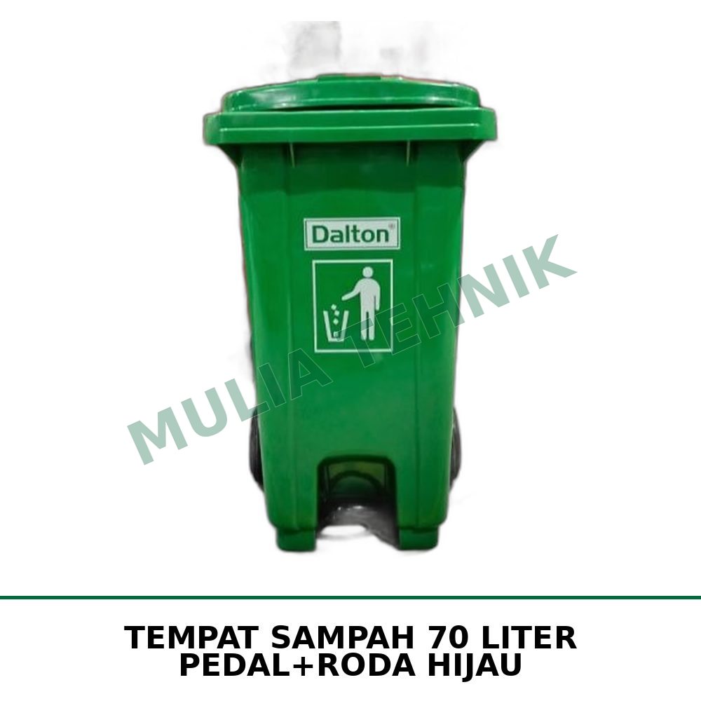 TEMPAT SAMPAH 70 LITER PEDAL+RODA HIJAU