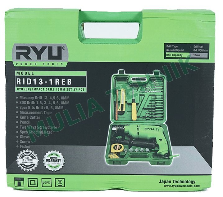 MESIN BOR SET RID13-1REB 27PCS 13MM (600W) RYU