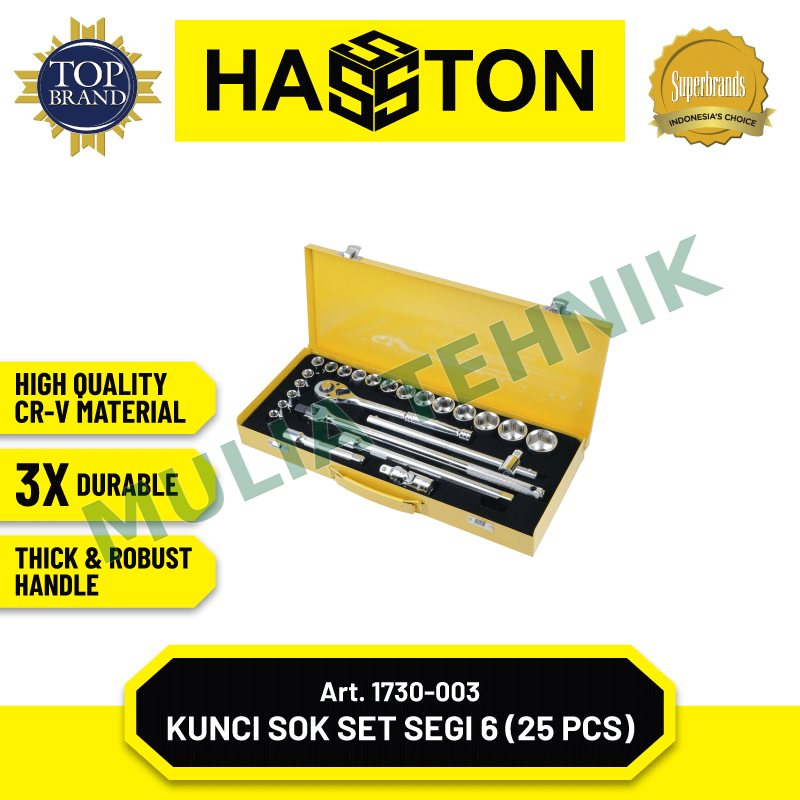 KUNCI SOCK SET 25 PCS 6 PT HASSTON