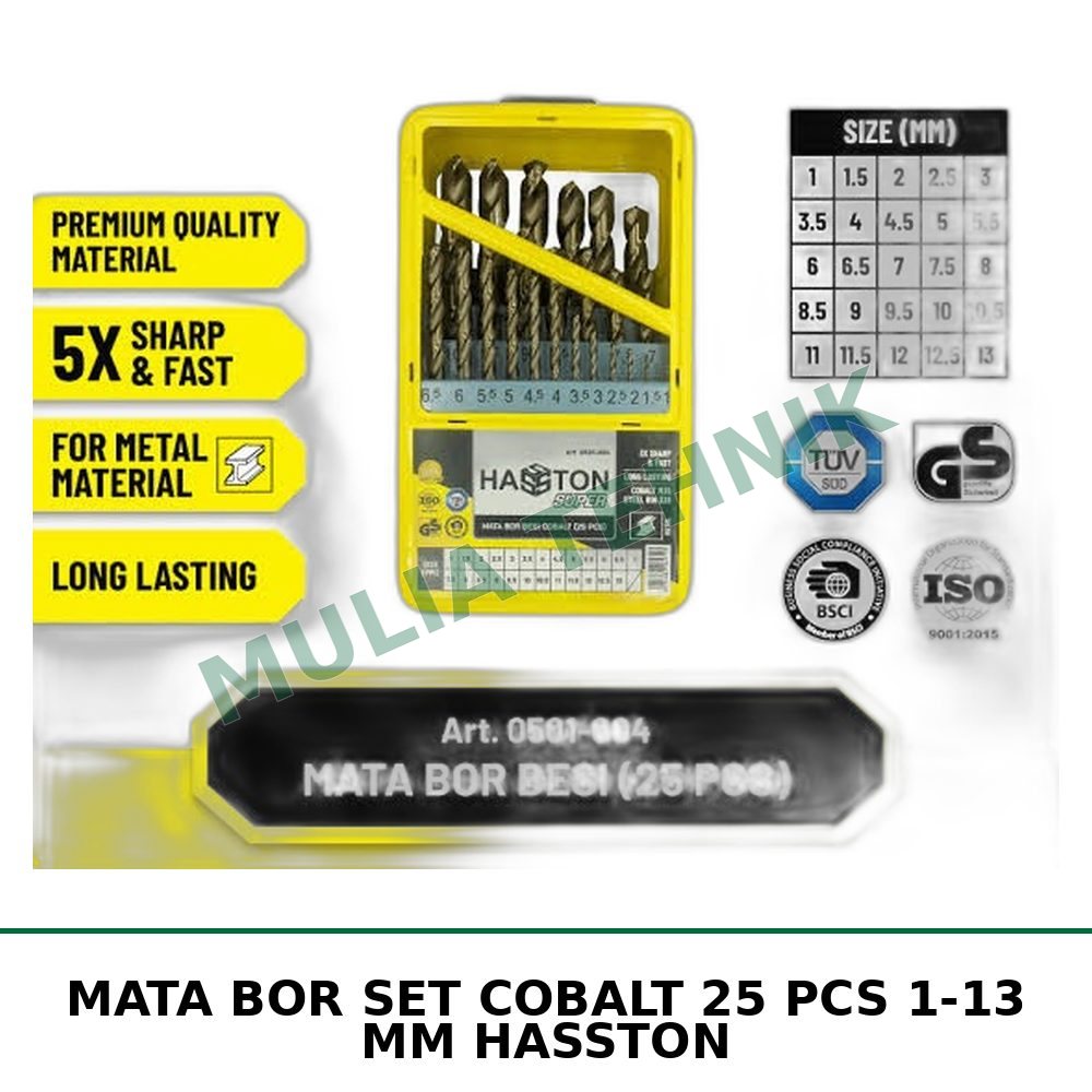 MATA BOR SET COBALT 25 PCS 1-13 MM HASSTON