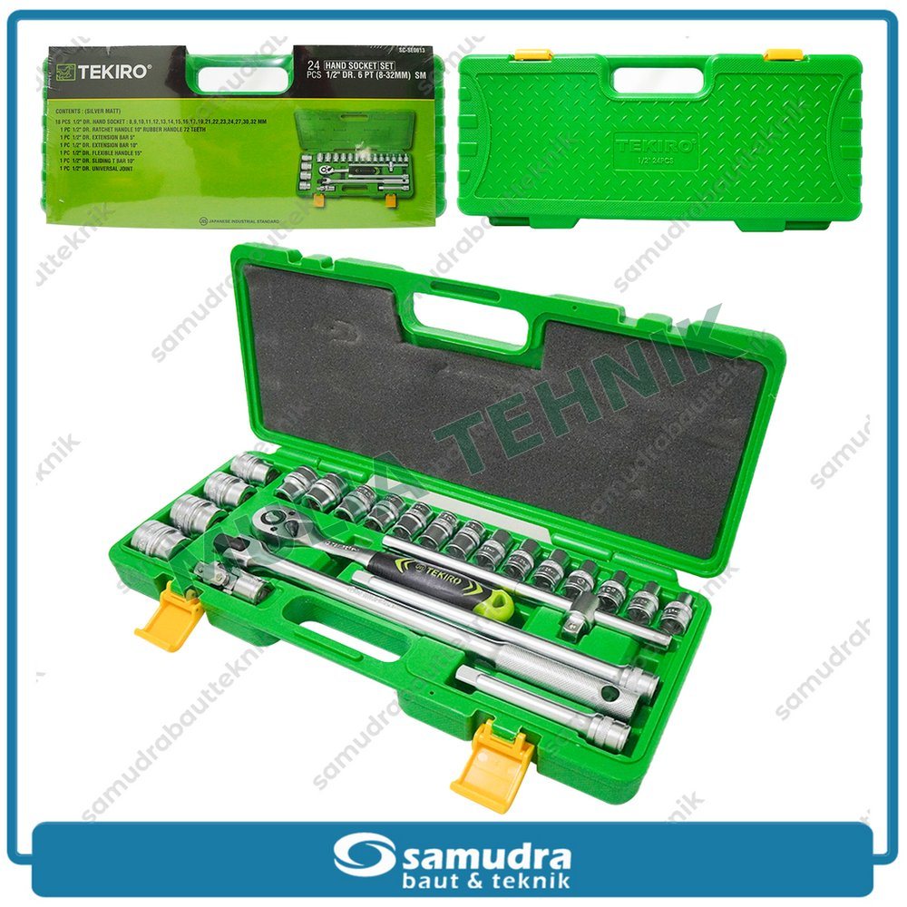 KUNCI SOCK SET 24 PCS DR.1/2" 6 PT 8-32 MM (PLT) TEKIRO