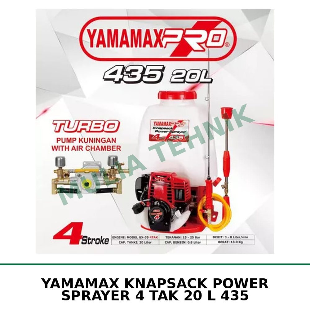 YAMAMAX KNAPSACK POWER SPRAYER 4 TAK 20 L 435