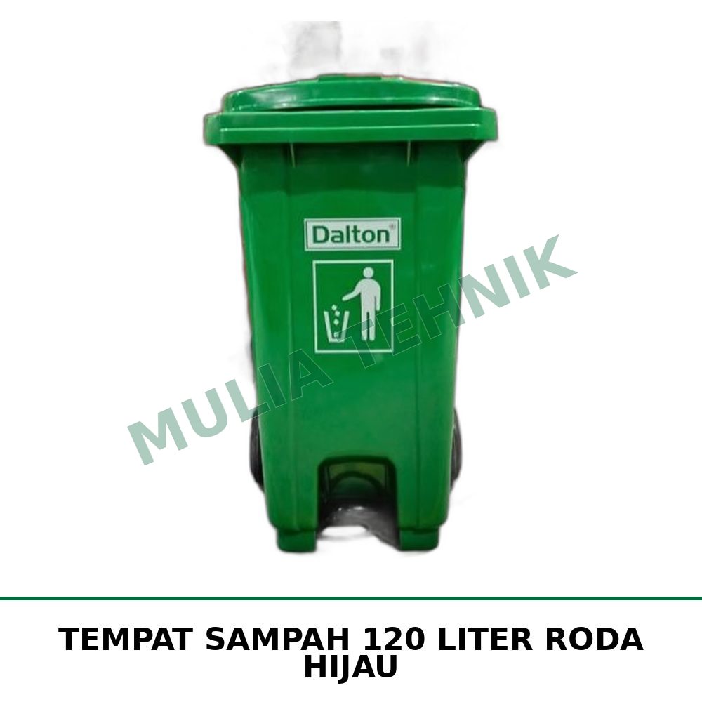 TEMPAT SAMPAH 120 LITER PEDAL+RODA HIJAU