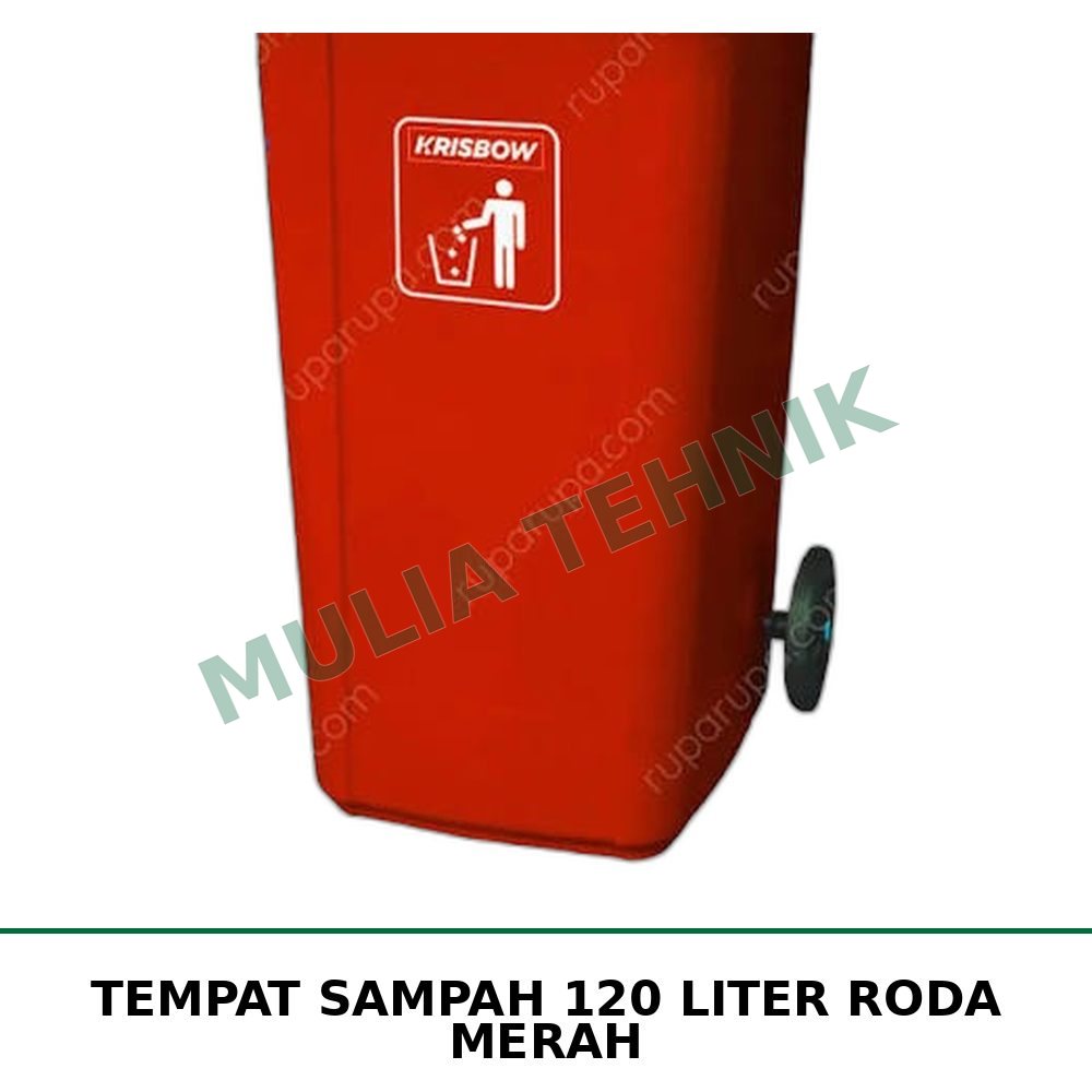 TEMPAT SAMPAH 120 LITER PEDAL+RODA MERAH